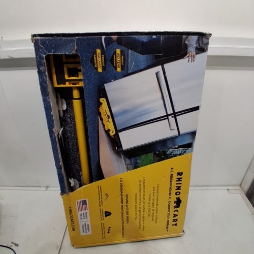 RHINO CART ALL TERRAIN MOVING DOLLY FOR HEAVY APPLIANCE, FURNITURE, AND BUILDING MATERIAL HANDLING - 2000LBS CAPACITY - 6" - 46" ADJUSTABLE WIDTH - YELLOW (MODEL: 1635138) image 5