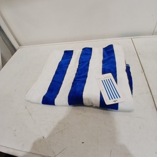MAINSTAYS CABANA STRIPE BEACH TOWEL - 28" X 60" - BLUE/WHITE (MODEL: KH6083CBSTRP) image 2