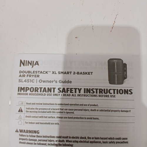 NINJA DOUBLE STACK XL SMART 2-BASKET 6-IN-1 AIR FRYER - 10 QT - GREY/SILVER (MODEL: SL451C) image 5