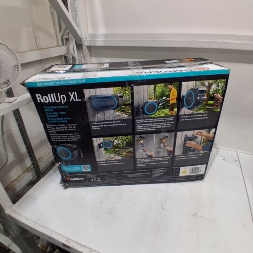 GARDENA FROST-PROOF WALL-MOUNTED AUTO-RETRACTABLE HOSE REEL, ROLL UP XL - 115FT - BLACK/TURQUOISE (MODEL: 18630-37) image 3