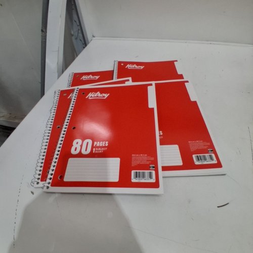 5 HILROY SPIRAL LINED MARGIN NOTEBOOKS - 80 PAGES EACH - 10.5" X 8" - ASSORTED COLOURS image 3