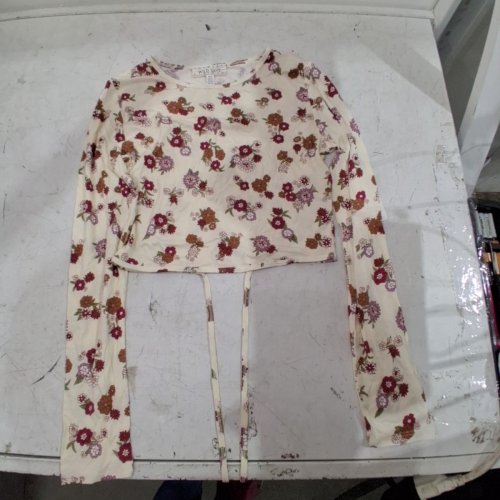 WOMEN'S WILD SKYE FLORAL LONG SLEEVE CROP TOP - MEDIUM - STONE FLORAL (MODEL: PF2K22465WCC) image 2