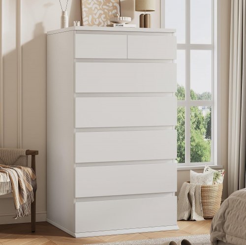 JOCOEVOL 7-DRAWER MODERN DRESSER - 23.6" X 15.8" X 47.5" - WHITE (MODEL: Y-JOC-C-1700) image 2