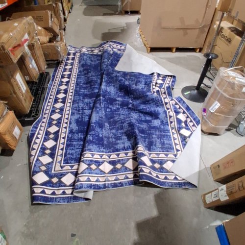 VINTAGE BORDER NON SHEDDING WASHABLE AREA RUG - 8FT X 10FT - BLUE image 3