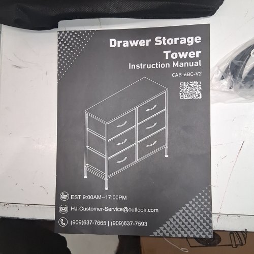 WLIVE 6-DRAWER MULTI-USE FABRIC DRESSER - BLACK (MODEL: CAB-6BC-V2-BK) image 6