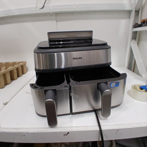 PHILIPS 5000 SERIES DUAL-BASKET AIRFRYER WITH STEAM, 9L CAPACITY - GREY - (MODEL:NA555/00) image 4