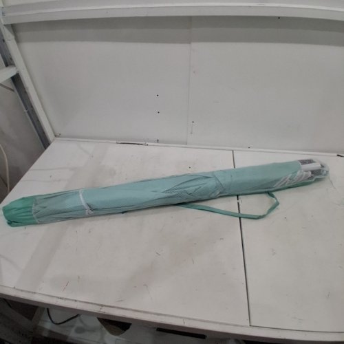 CARIBBEAN JOE TILTING BEACH UMBRELLA UV PROTECTION WITH COLOUR MATCHING CARRY CASE - 7FT - MINT (MODEL: ‎CJ-TUVC84MN) image 2