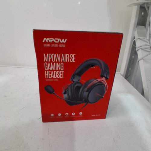 MPOW AIR SE SOFT OVER-EAR WIRED GAMING HEADSET WITH 3D BASS SURROUND AND NOISE CANCELLING MIC - BLACK/RED (MODEL: BH439A) image 3