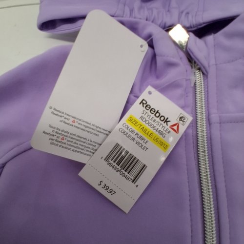 WOMENS REEBOK HOODED FULL ZIP JACKET - 10/12 - PURPLE (STYLE: RDO0064ABG) image 3