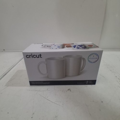 2PK CRICUT BEVELED BLANK CERAMIC MUGS FOR CRICUT MUG PRESS - 12OZ - WHITE image 3