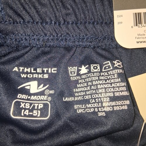 BOY'S ATHLETIC WORKS KNIT ACTIVE SHORT - XS (4-5) - NAVY/GREY (STYLE: AWS63203B) image 2