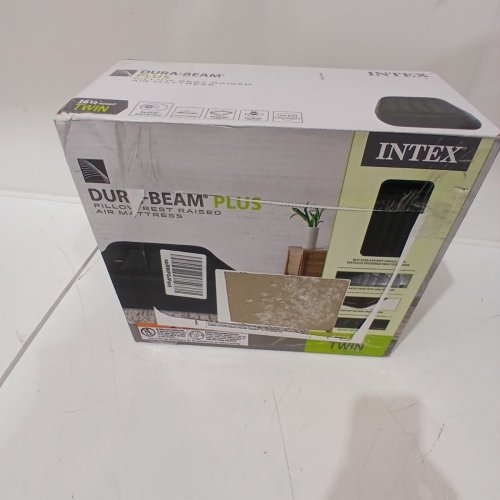 INTEX DURABEAM RAISED PILLOW REST AIR MATTRESS - TWIN / 16.5" - BLUE/GREY (MODEL: 64121ED) image 4