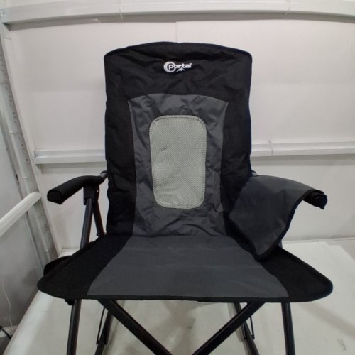PORTAL OVERSIZED FOLDING ROCKING CAMPING CHAIR - 400LBS MAX/CAP - BLACK (MODEL: FC-368-CGY) image 3