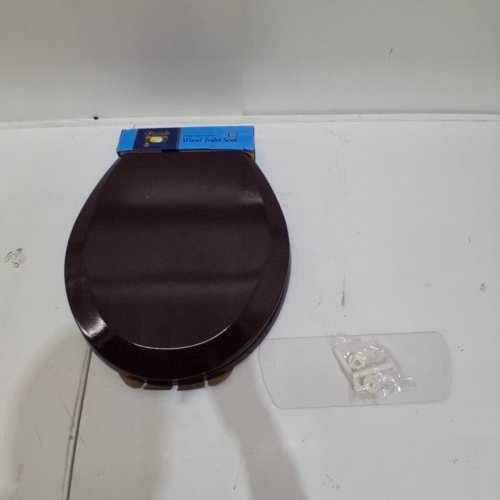 17" FANTASIA STANDARD TOILET SEAT - WOOD BURGUNDY image 2
