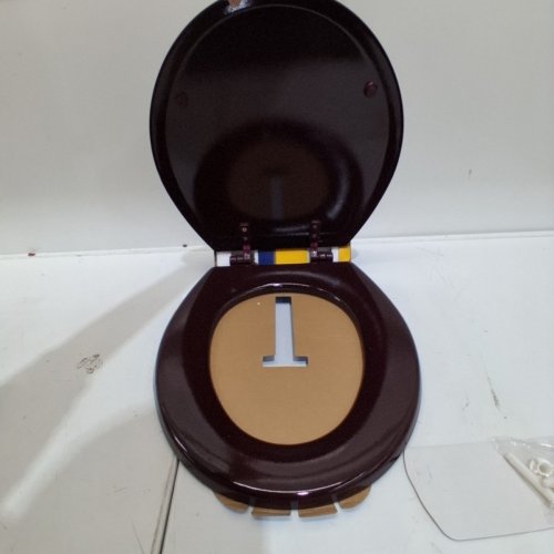 17" FANTASIA STANDARD TOILET SEAT - WOOD BURGUNDY image 4