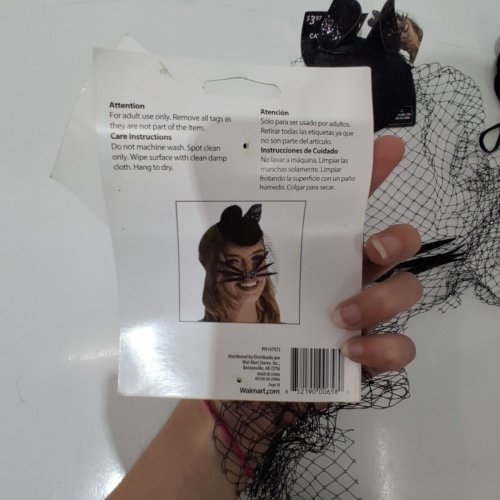 3PK MASQUERADE CAT HATS WITH VEILS - BLACK image 4