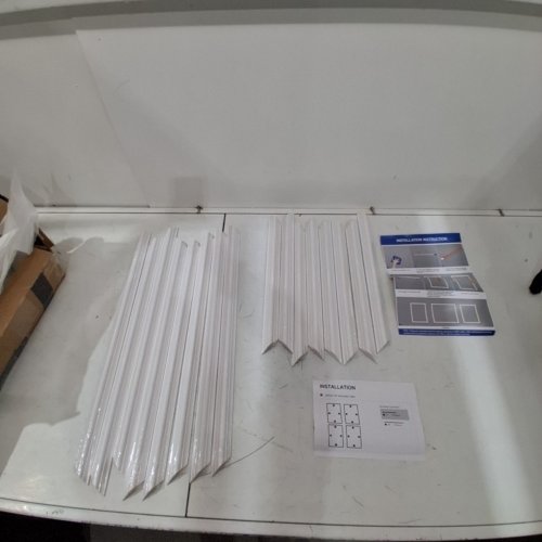16PC NEATIEASE 4 SELF-ADHESIVE SET PEEL & STICK WALL MOLDING TRIM KIT - 16" X 22" - WHITE image 2