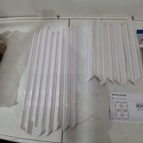 16PC NEATIEASE 4 SELF-ADHESIVE SET PEEL & STICK WALL MOLDING TRIM KIT - 16" X 22" - WHITE image 3