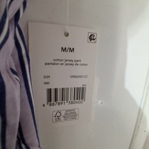 STRIPED COTTON JERSEY PAJAMA PANTS - MEDIUM - LAVENDER AND NAVY image 3