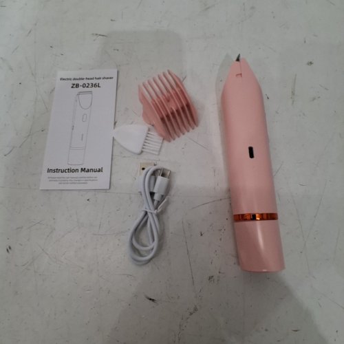 WOMEN'S ELECTRIC DUAL HEADED SHAVER BIKINI TRIMMER - 2-IN-1, USB RECHARGEABLE - PINK (MODEL: ZB-0236L) image 3