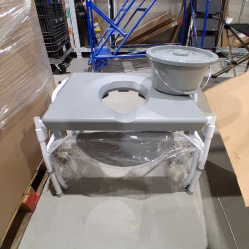 GUARDIAN BARIATRIC DROP ARM COMMODE WITH POT AND LID- 1000LB MAXIMUM- GREY/WHITE (MODEL: ‎G1-400BDX1) image 2