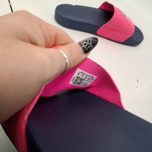 WOMEN'S ADIDAS ADILETTE SHOWER SANDALS - SIZE 4 - BLUE/PINK image 2