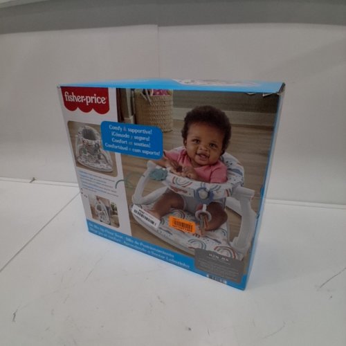 FISHER-PRICE PORTABLE BABY CHAIR SIT-ME-UP FLOOR SEAT WITH DEVELOPMENTAL TOYS - 25LB - WHITE/MULTICOLOUR - (MODEL: HBM78) image 2