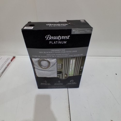 (2 PANELS) BEAUTYREST PLATINUS BLACKOUT GROMMET-TOP CURTAINS - 52" X 90" - GREY - (MODEL: 6595105) image 2
