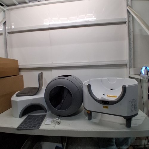 ELLENPENT AUTOMATIC SELF-CLEANING CAT LITTER BOX WITH APP CONTROL AND SAFETY SENSOR - 90L CAPACITY - GREY/WHITE (MODEL: CH-ICB019) image 2