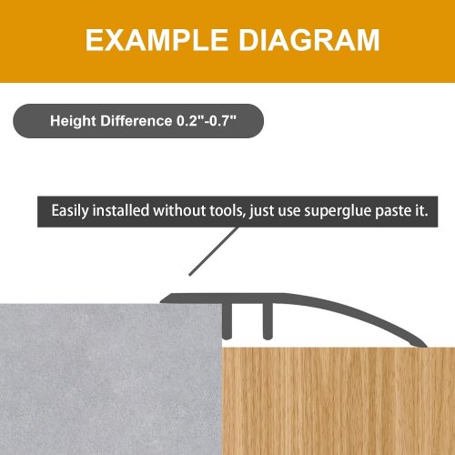 ALUMINUM FLOOR TRANSITION THRESHOLD STRIP DOORWAY EDGE TRIM - 35.5" - BLACK image 2