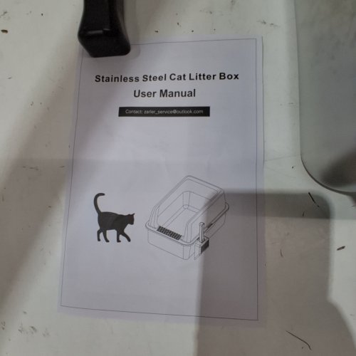 STAINLESS STEEL CAT LITTER BOX - 23" X 6.1" X 15.3" - SILVER image 2