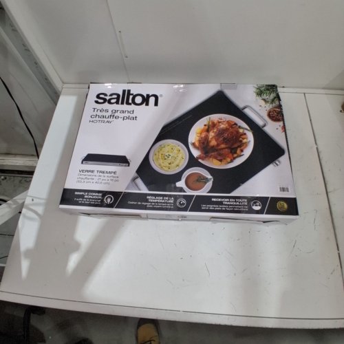 SALTON HOTRAY XL WARMING TRAY WITH TEMPERED GLASS - 400W 21" X 16" - BLACK - (MODEL: WT2148) image 5