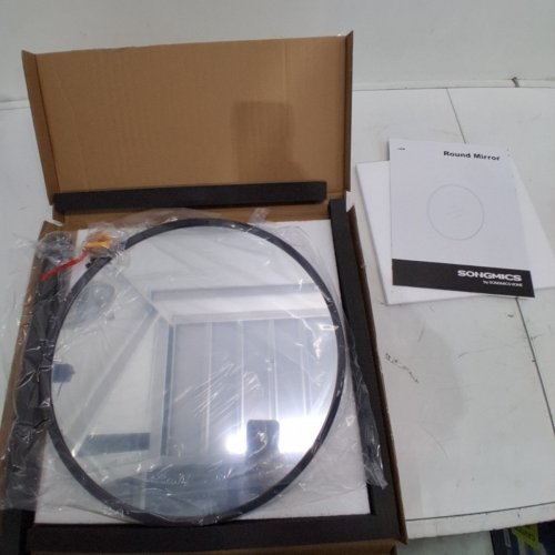 SONGMICS ROUND WALL MIRROR - 16" - BLACK (MODEL: LWM104BD03) image 2