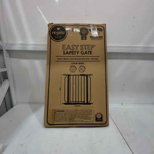 REGALO EASY-STEP METAL WALK-THROUGH SAFETY GATE, 30" X 29'' - 38.5'' - WHITE (MODEL: 1160) image 4