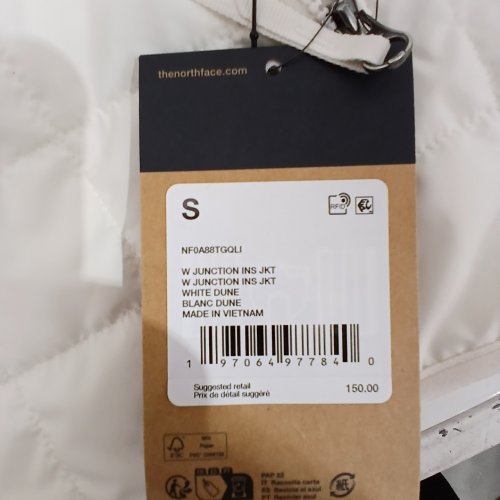 WOMEN'S THE NORTH FACE JUNCTION INSULATED JACKET - SMALL - DUNE WHITE image 3