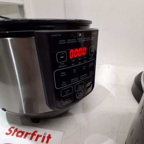 STARFRIT ELECTRIC PRESSURE COOKER - STEAM TRAY, MEASURING CUP & SPATULA- 8L CAPACITY - BLACK (MODEL: 024603) image 2