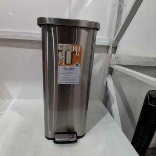 BETTER HOMES & GARDENS STAINLESS STEEL SLIM RECTANGULAR STEP TRASH/GARBAGE CAN - 50L - SILVER - (MODEL: BH6329900255002) image 2
