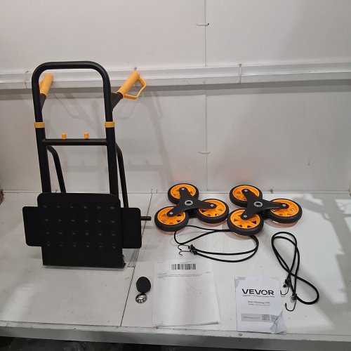STAIR CLIMBING HARD TRUCK TROLLEY WITH TELESCOPIC HANDLE - 440LB MAX - BLACK/ORANGE (MODEL: JL-LLC) image 2