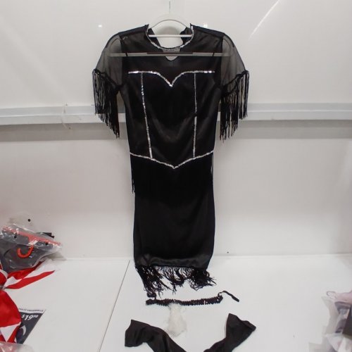 4PC WOMEN'S PARTYHOLICS SPEAKEASY STARLET COSTUME - MEDIUM (8-10) - BLACK (ITEM: 50041 L) image 3