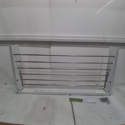 VIKAQI WALL MOUNTED CLOTHES DRYING RACK, FOLDABLE MOUNTED COLLAPSIBLE LAUNDRY RACK - 20" X 40" - WHITE (MODEL: 1314) image 3