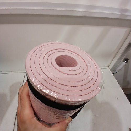 AMAZON BASICS 1/4" THICK TPE EXERCISE YOGA MAT WITH CARRYING STRAP - 74''X 24''X 0.75''-ROSE PINK image 3