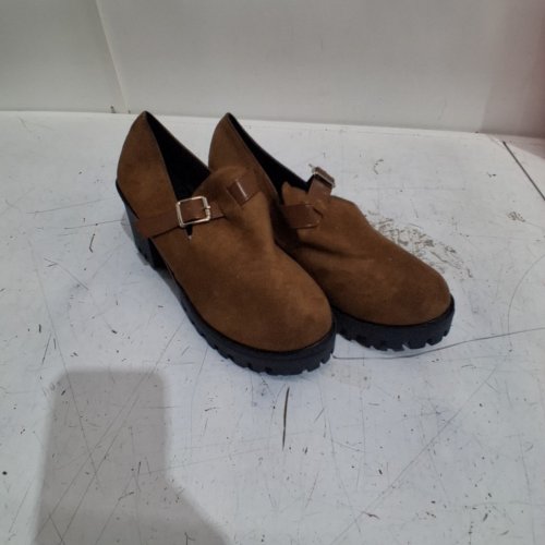 OYEDENS PLATFORM SLIP-ON PENNY LOAFERS / BOOTS - SIZE 9 - BROWN / BLACK (STYLE : 09014493885267) image 2