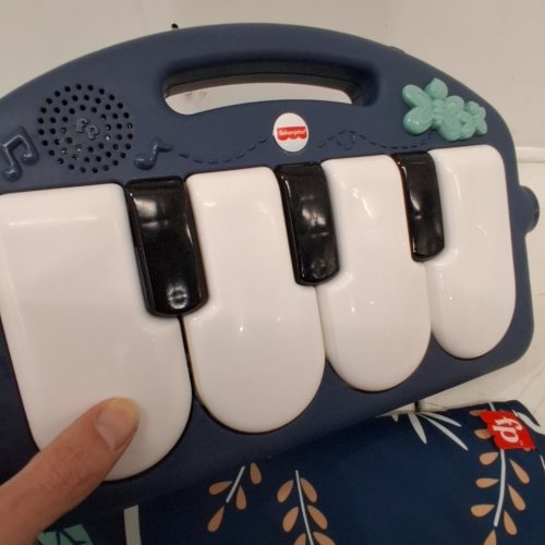 FISHER-PRICE BABY PLAYMAT KICK & PLAY PIANO GYM WITH MUSIC - NAVY FAWN - (MODEL: HKX37) image 2