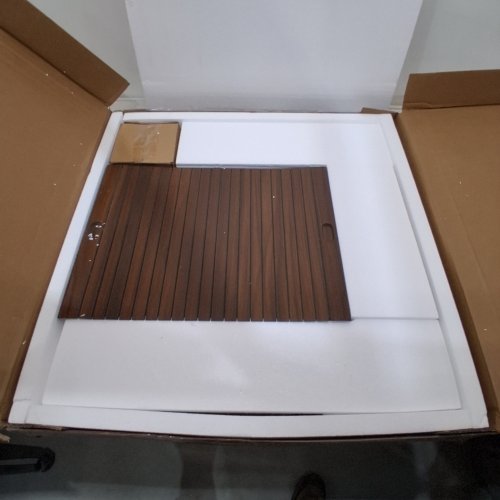 GARVEE ROUND WOODEN COFFEE TABLE WITH SLIDING DOOR STORAGE - 28" X 16" - WALNUT - (MODEL: PHK_3633DQQ8) image 3