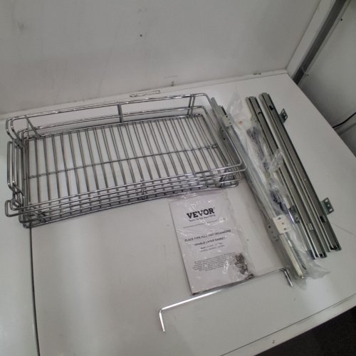 VEVOR 2-TIER WIRE PULL OUT CABINET UNDER SINK ORGANIZER - 12" X 21" (MODEL: LX-C9359) image 2