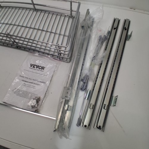 VEVOR 2-TIER WIRE PULL OUT CABINET UNDER SINK ORGANIZER - 12" X 21" (MODEL: LX-C9359) image 3
