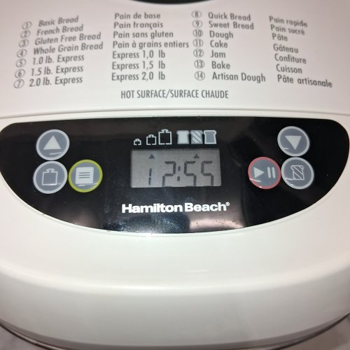 HAMILTON BEACH ARTISAN DOUGH AND BREAD MAKER - 907G CAPACITY - SILVER/WHITE (MODEL: 29987) image 2
