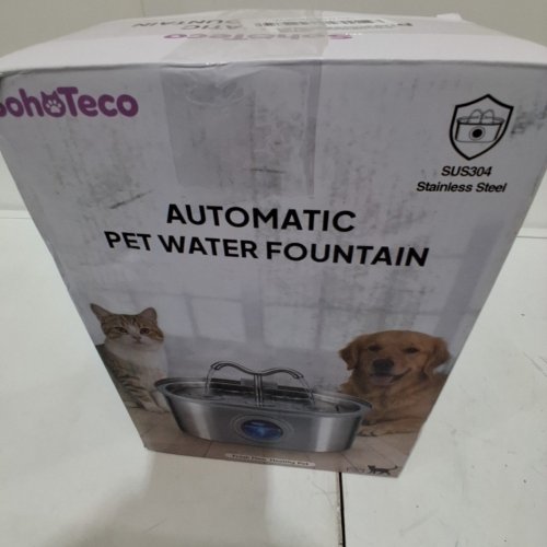 SOHOTECO AUTOMATIC STAINLESS STEEL PET WATER FOUNTAIN -3.2 L/108 OZ- SILVER (MODEL: SSPF-02B) image 5