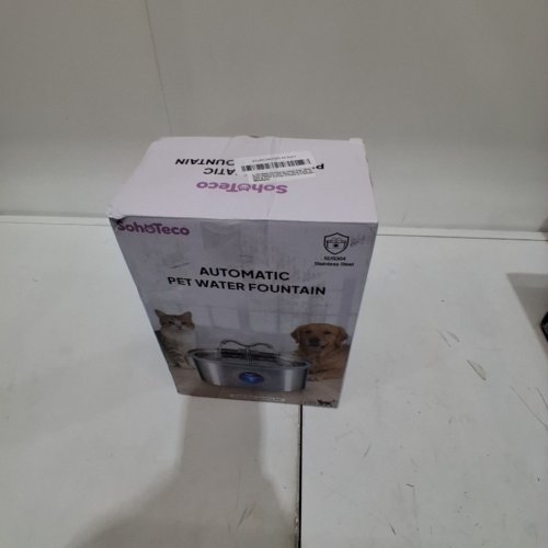 SOHOTECO AUTOMATIC STAINLESS STEEL PET WATER FOUNTAIN -3.2 L/108 OZ- SILVER (MODEL: SSPF-02B) image 6