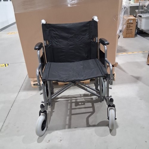 VEVOR TRANSPORT WHEELCHAIR WITH DETACHABLE ARMREST, SELF-LOCKING BRAKE AND FOOT RESTS - 24" SEAT - 300LB MAX - BLACK (MODEL: FS210ABEJP-61) image 2